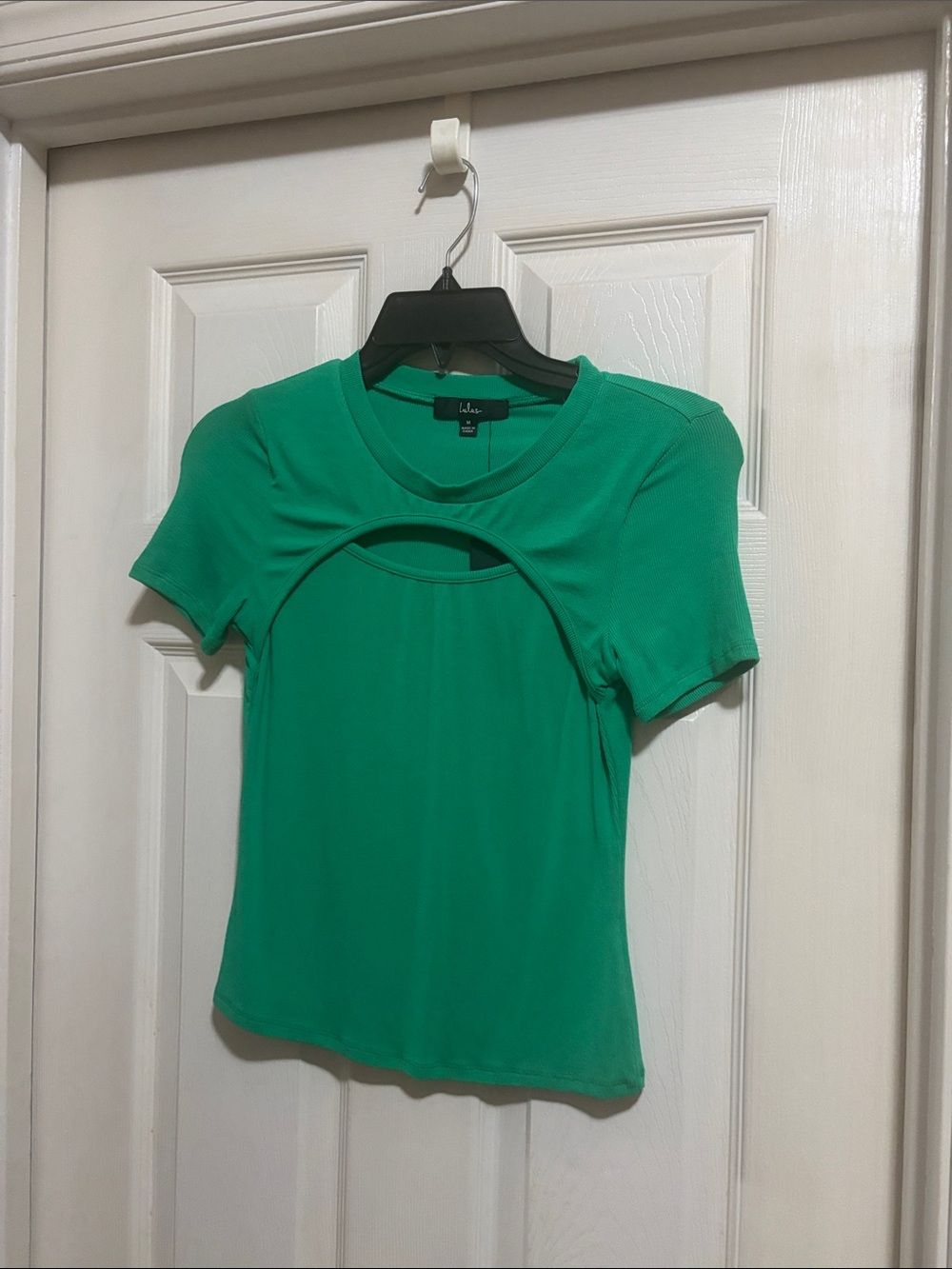 Lulu's Emerald Green Short Sleeve Cutout Top